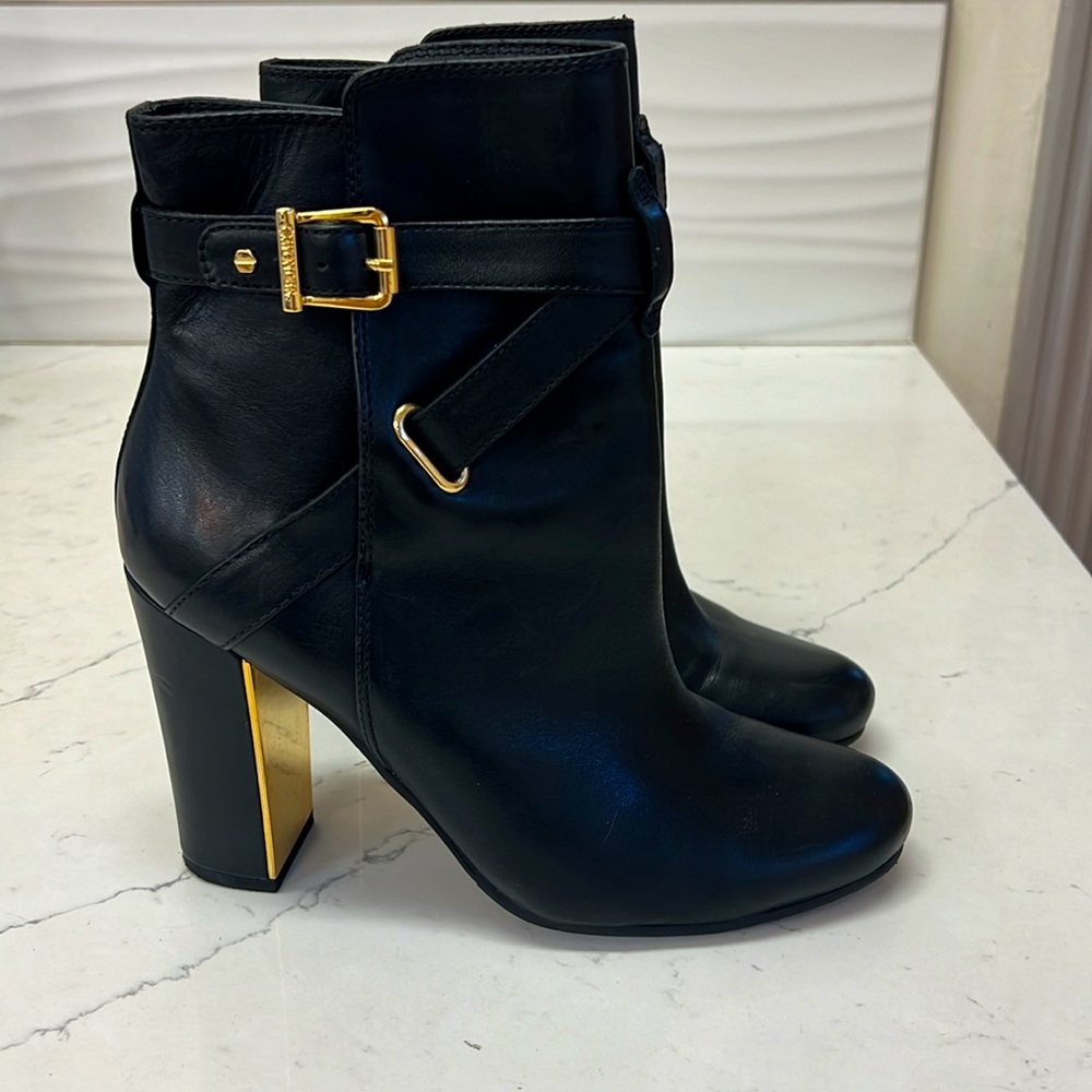 Gently Used C. Wonder Black Leather Ankle Boots-  size 8